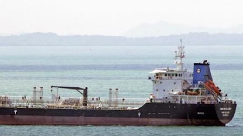 The tanker, MT Orkim Harmony, was en route from Malaysias western coast to the port of Kuantan on the east coast. (Photo: youtubegrab)