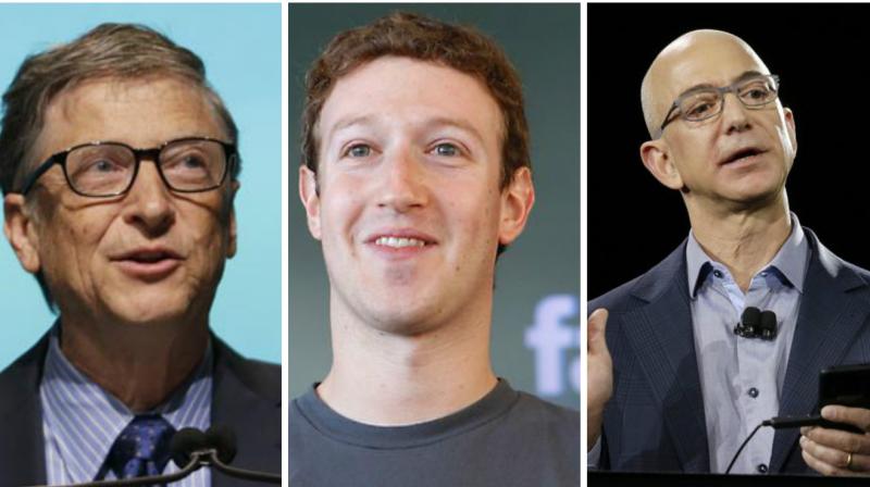 Picked from Forbes billionaires list, they include Microsoft founder Bill Gates, Mark Zuckerberg who co-founded Facebook, and Jeff Bezos, founder of Amazon. (Photo: AP)
