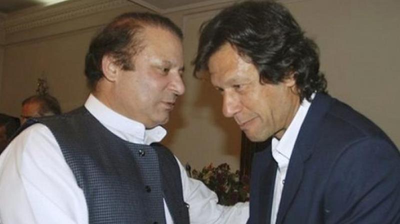 akistan Tehreek-e-Insaf chairman Imran Khan and Pak Prime Minister Nawaz Sharif. (Photo: AP)
