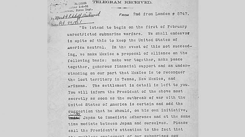 German foreign minister Arthur Zimmermann sent the telegram in January 1917 to the German representative in Mexico. (Photo: Archives.gov)