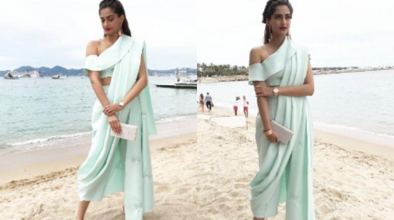 Sonam Kapoor at the 70th Cannes Film Festival. (Photo: Instagram/salilsand)
