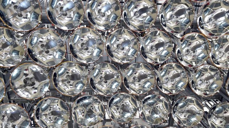 The lights are part of an artificial sun that will be used for research purposes. (Photo: AP)