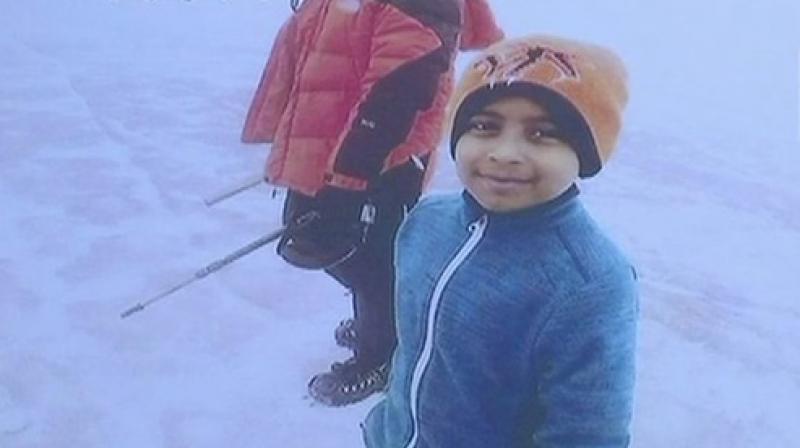 8-year-old Samanyu Potjuraju, along with a team of five, including his mother Lavanya and sister - achieved feat on December 12. (Photo: ANI)