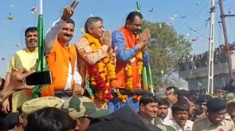 The by-election was necessitated after Kunvarji Bavaliya, who had won the seat on a Congress ticket in 2017, resigned from the party and also the assembly, and joined the BJP. (Photo: ANI)
