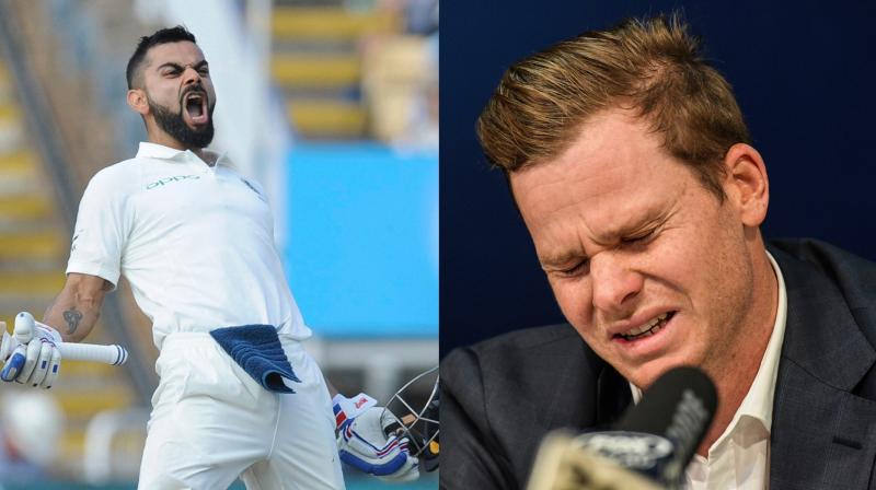 Virat Kohli continued his day job of mesmerising fans with a magical willow at a time when nearest rival Steve Smith found his stocks nosedive after the ball-tampering scandal in what was an intriguing 2018 for international cricket. (Photo: AP)