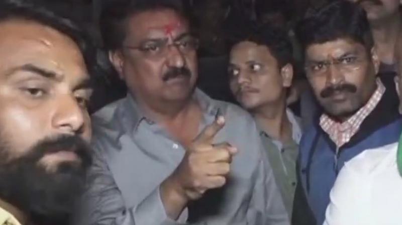 Those detained include Rajkot West Congress candidate Rajyaguru, Rajkot East Congress candidate Mitul Donga and another party worker, police said. (Photo: ANI/Twitter)