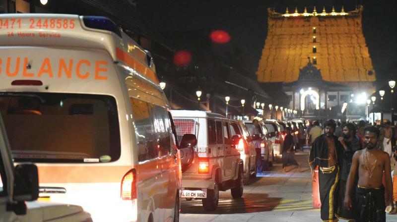 Trial security run at Padmanabha Swamy temple ahead of PM visit Tuesday.
