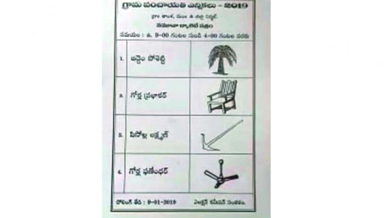 Model ballot paper used for sarpanch elections.
