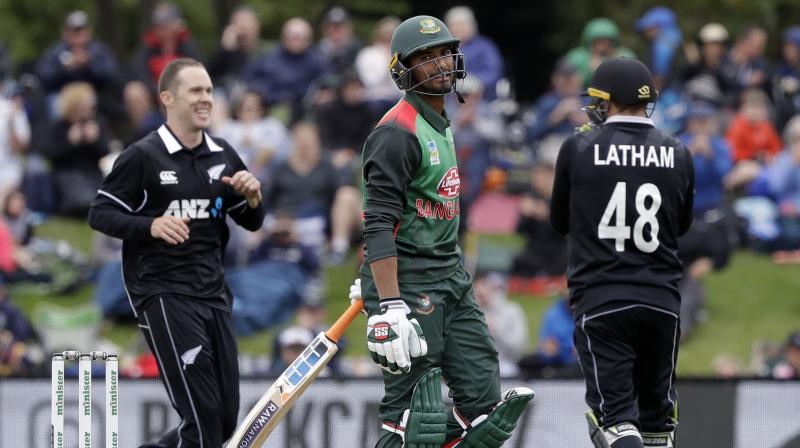 Mahmudullah was fined 10 percent for \abuse\ of equipment for striking the fence with his bat while leaving the field after his dismissal, the International Cricket Council said on Sunday. (Photo: AP)