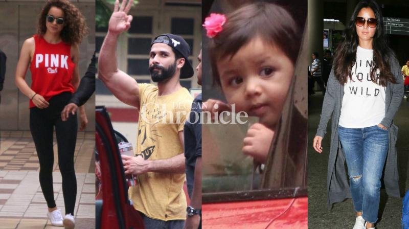 Shahid takes his daughter to the gym, Katrina, Kangana step out in style