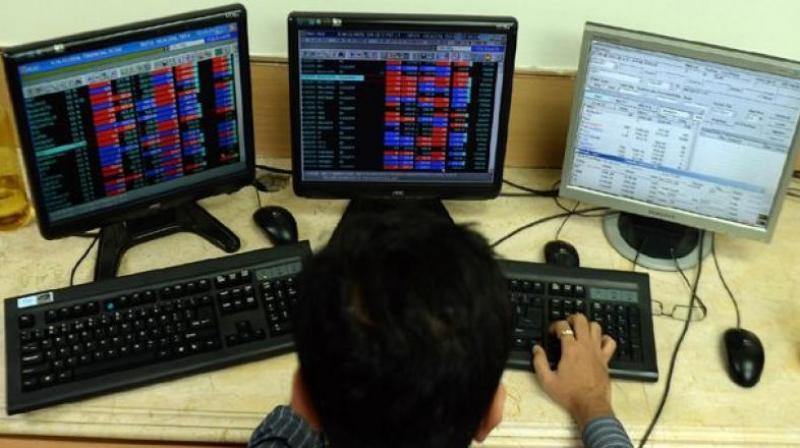 Indian shares closed higher for a third straight session on Monday as financial stocks rose with global sentiment turning positive amid easing trade war fears.