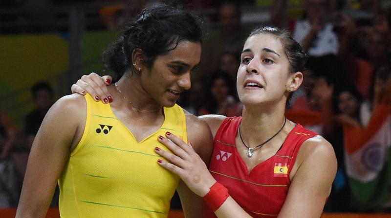 It was a rare bad day in office for PV Sindhu as she was completely outwitted by Carolina Marin 21-11, 21-15, who showed tremendous agility and pounced on every opportunity to emerge victorious. (Photo: PTI)