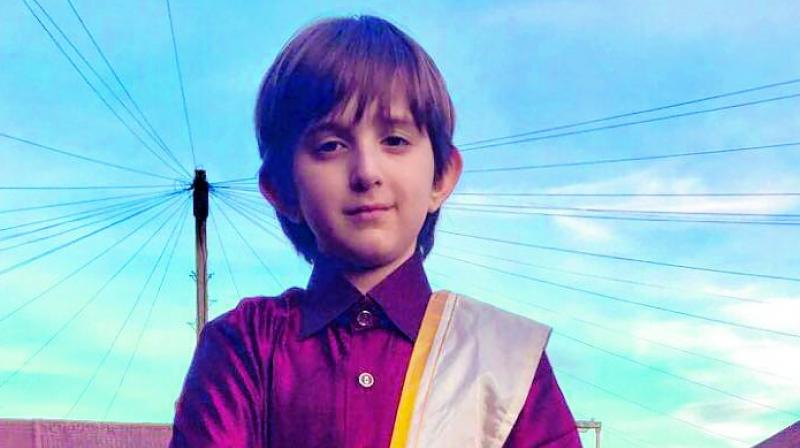 Amazing talent: Zbigniew Acharya Chertlur, a Polish child, even bagged a role in the upcoming Telugu film Mister