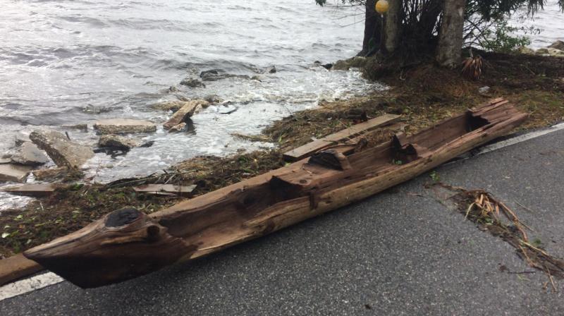 Hurricane Irma unearths ancient Native American canoe in Florida. (Photo: Facebook / Randy Shots)