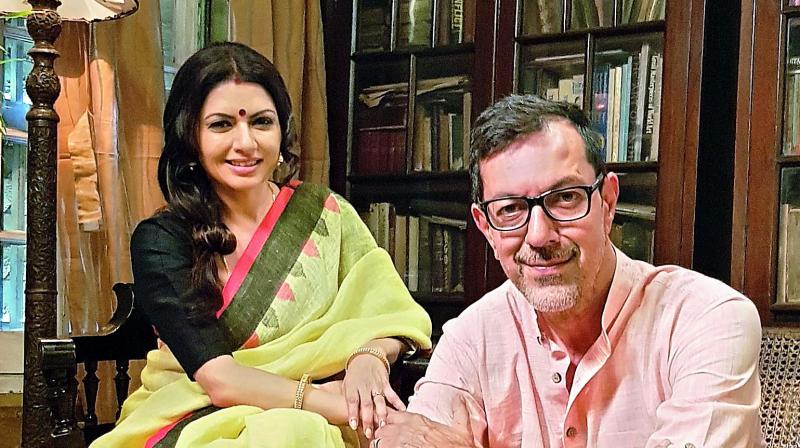 Bhagyashree and Rajat Kapoor on the sets of Two States