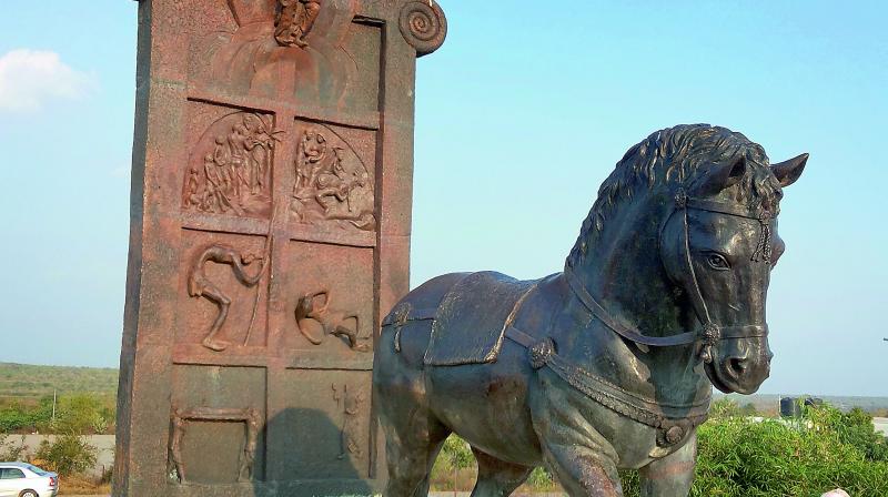 The art installation near Nagarjunasagar.