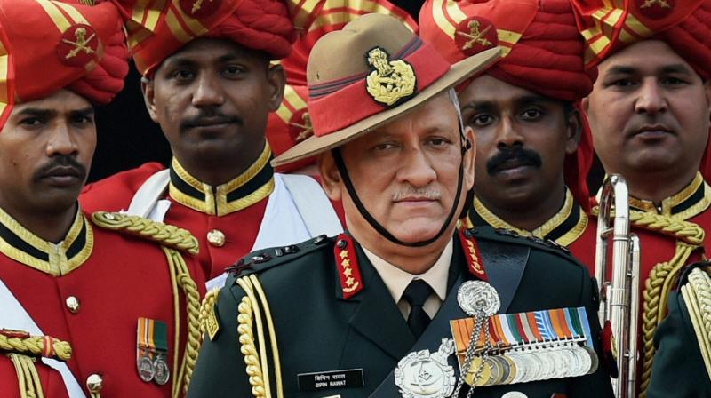 New Army Chief General Bipin Rawat after guard of honour at South Block in New Delhi on Sunday. (Photo: PTI)