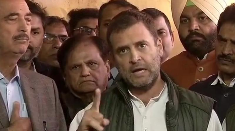 It took our state government hours to waive loans of farmers, Opposition will force (PM) Narendra Modi government to waive farm loans, Congress president Rahul Gandhi said. (Photo: ANI)