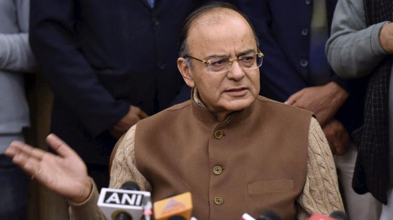 Union Finance Minister, Arun Jaitley addressing a press conference in New Delhi. (Photo: PTI)