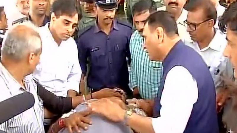 Gujarat CM Vijay Rupani meets Amarnath Yatra pilgrims injured in terrorist attack on Monday (Photo: ANI | Twitter)