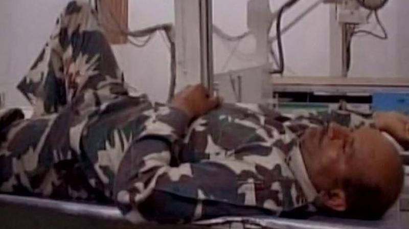 One CRPF personnel injured after terrorists lobbed grenade in Kulgams Laroo in Jammu and Kashmir. (Photo: ANI | Twitter)