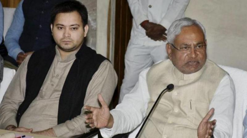 Bihar Chief Minister Nitish Kumar called Deputy Chief Minister Tejaswi Yadav in his chamber for a meeting on Tuesday. (Photo: File | PTI)