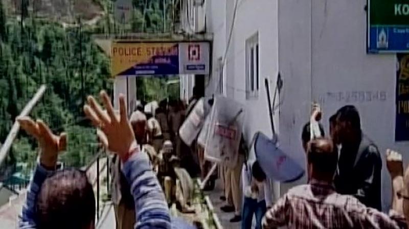 Additional police force has been rushed to Kotkhai to tackle the law and order situation as it is feared that it would add fuel to the public rage over the rape incident. (Photo: ANI | Twitter)