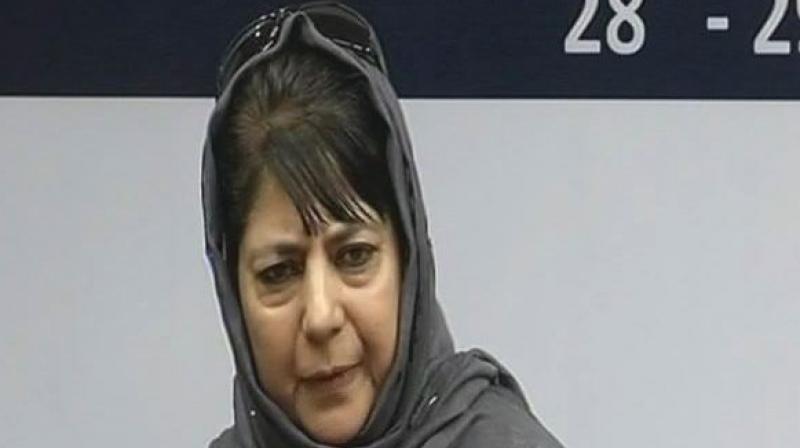 Jammu and Kashmir Chief Minister Mehabooba Mufti said, \To me India is Indira Gandhi.Maybe some people wont like it but she was India,while I was growing up she represented India for me.\ (Photo: ANI | Twitter)