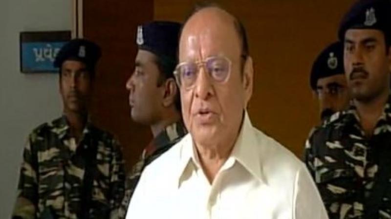 Congress candidate Ahmed Patel suffered a blow when former Congress stalwart Shankersinh Vaghela, after casting his vote, told reporters he was against him. (Photo: