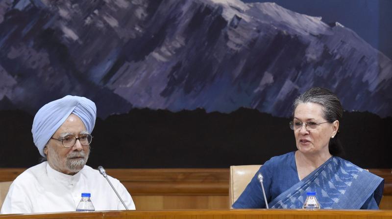 Leaders of 16 opposition parties, led by Congress President Sonia Gandhi, met in New Delhi on Friday to discuss plans to counter the BJP. (Photo: PTI)
