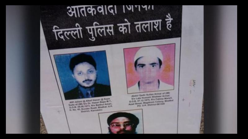The posters carried photos of absconding Lashkar-e-Taiba (LeT), Indian Mujahideen (IM) and Babbar Khalsa International (BKI) terrorists. (Photo: ANI)