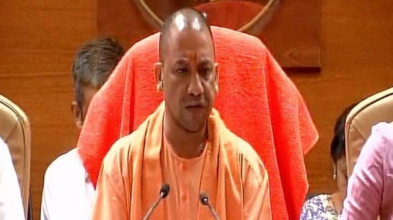 Chief Minister Yogi Adityanath addressed media and urged them to give right facts and figures of the children death incident. (Photo: ANI | Twitter)