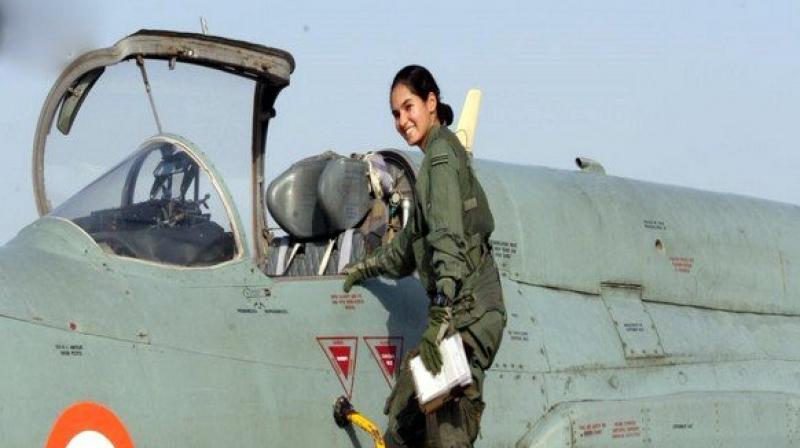 IAF officer Avani Chaturvedi undertook the sortie from IAFs Jamnagar base on Monday. (Photo: ANI | Twitter)