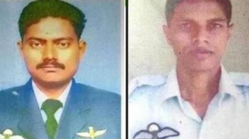 IAF Garuda Force personnel Sergeant Milind Kishor and Corporal Nilesh Kumar Nayar, who lost their lives in Bandipora encounter. (Photo: ANI | Twitter)