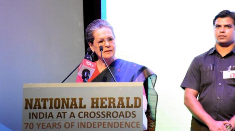Sonia Gandhi said that National Herald would serve as a reminder of what its precious about India. (Photo: Twitter/ INC)