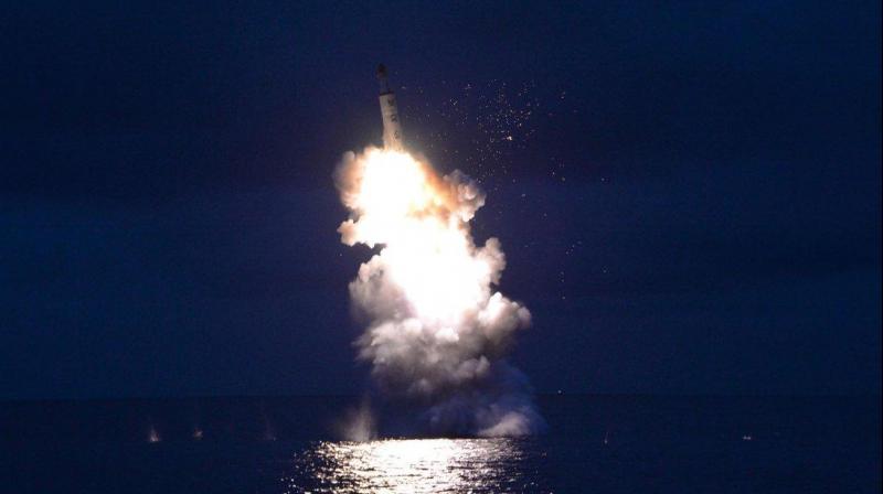 The Pentagon has not discussed which missile blew up almost immediately after launch early Sunday from near Sinpo on the Norths east coast. (Photo: AP)