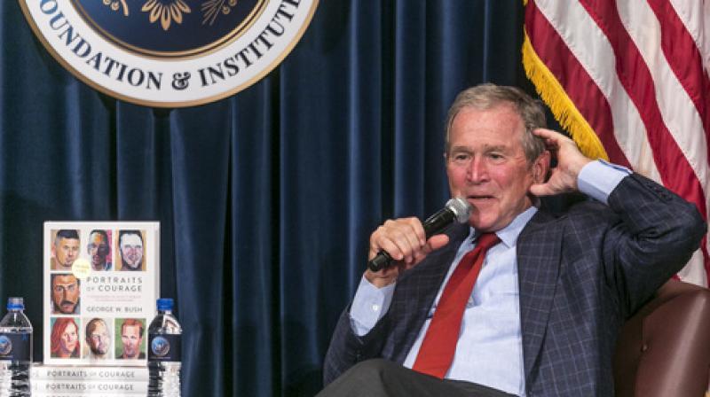 Former US President George W Bush released on Tuesday a book titled \Portraits in Courage: A Commander in Chiefs Tribute to Americas Warriors. (Photo: AP)