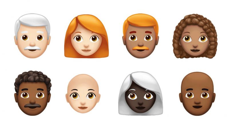 The new emoji designs include even more hair options to better represent people.