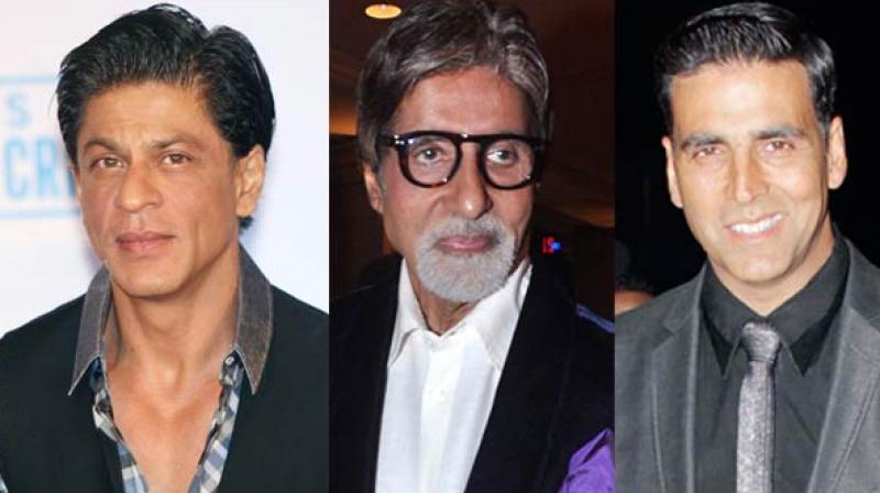 Shah Rukh Khan, Amitabh Bachchan and Akshay Kumar.