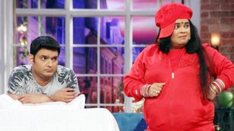 Kapil Sharma and Kiku Sharma on the comedy show.