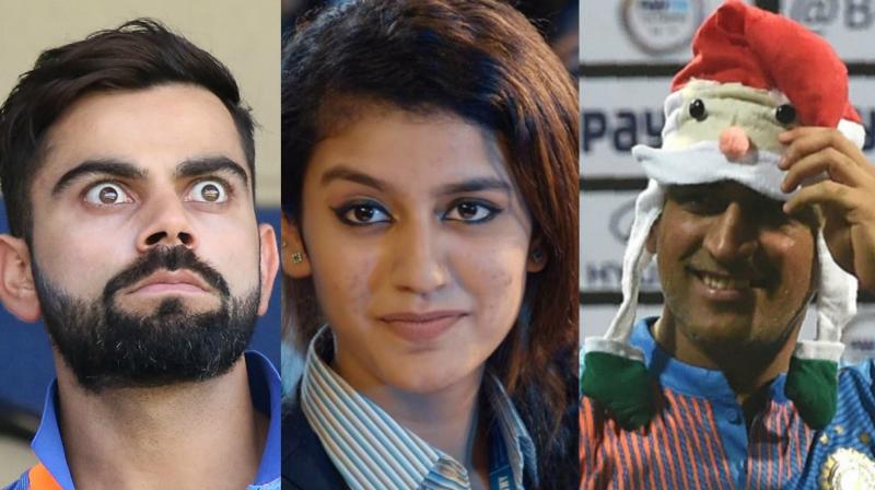 Cricket fans took to Twitter to troll cricketers like Virat Kohli and MS Dhoni after Malayalam actress Priya Varriers song went viral. (Photo: BCCI/ Twitter / AFP)