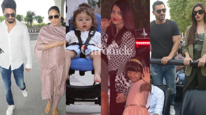 Aishwarya, Aaradhya dine out, John takes to Delhi streets, another Taimur day