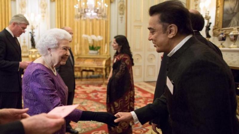 Queen Elizabeth II and Kamal Haasan.