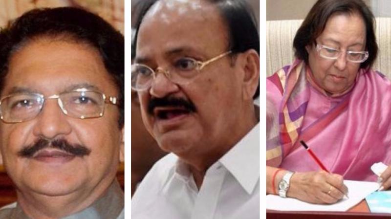 speculation is rife that it might announce the vice presidential candidate on Sunday, with the names doing the rounds including that of Maharashtra Governor C Vidyasagar Rao, Information and Broadcasting Minister  M Venkaiah Naidu and Manipur Governor Najma Heptulla. (Photo: PTI)