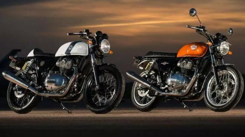 Niche bike maker Royal Enfield on Wednesday announced global launch of its two new motorcycle models, Continental GT 650 and the Interceptor INT 650 priced between USD 5,799 (approximately Rs 4,21,558) and USD 6,749 (Rs 4,90,618.56).