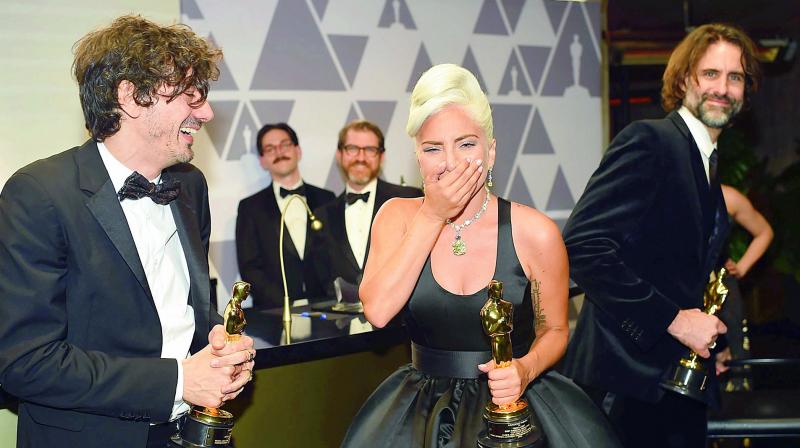 Lady Gaga receives the Best Original Song award for Shallow from A Star is Born in the 91st Annual Academy Awards Governors Ball at the Hollywood & Highland Centre in Hollywood, California, on Monday. (Photo: AFP)