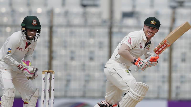 Warners second successive century (123) guided Australia to 377 and earned a crucial 72-run lead. (Photo: AFP)