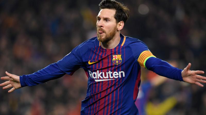 Lionel Messi registered  century of Champions League goals on his 123rd appearance to complete a 3-0 victory. (Photo: AFP)