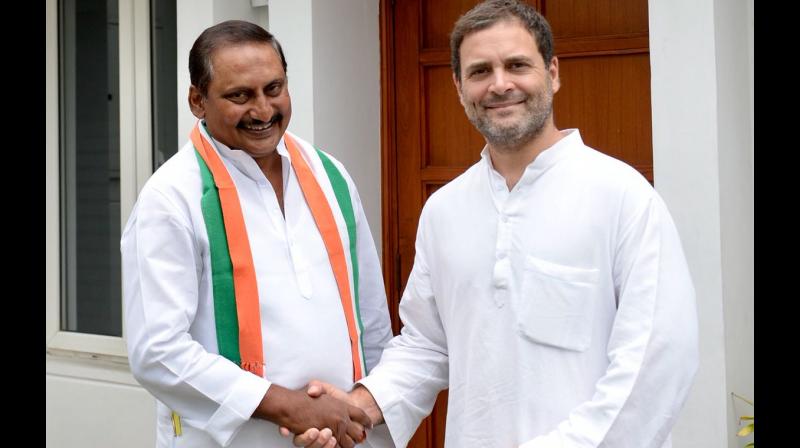 The announcement came after the former chief minister N Kiran Kumar Reddy met party president Rahul Gandhi at his residence in New Delhi. (Photo: Twitter/ANI)