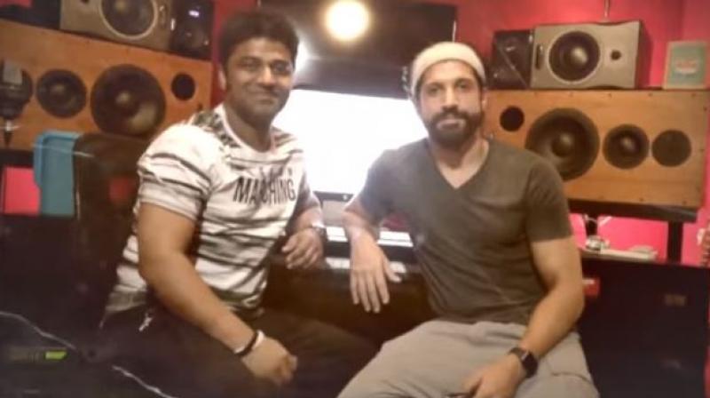 Farhan Akhtar with Devi Sri Prasad.